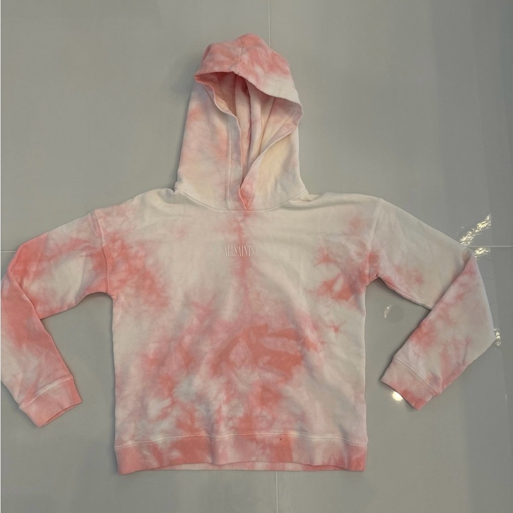 $230 AllSaints Pink and White Hoodie